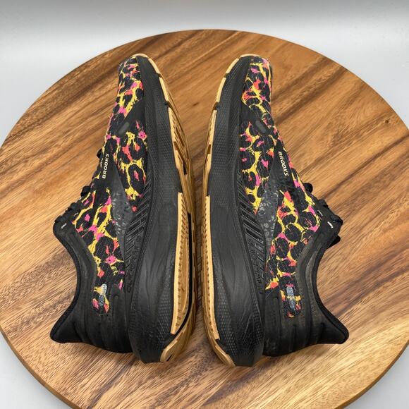 Brooks Launch GTS 9 Shoes Womens Size 8 B Black Leopard Running Comfort Sneakers - Picture 6 of 8